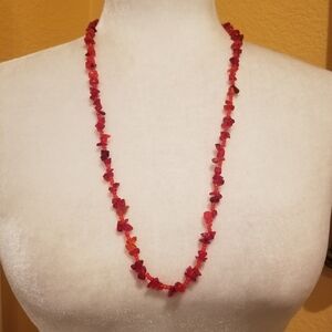 Vintage Red Beaded Necklace